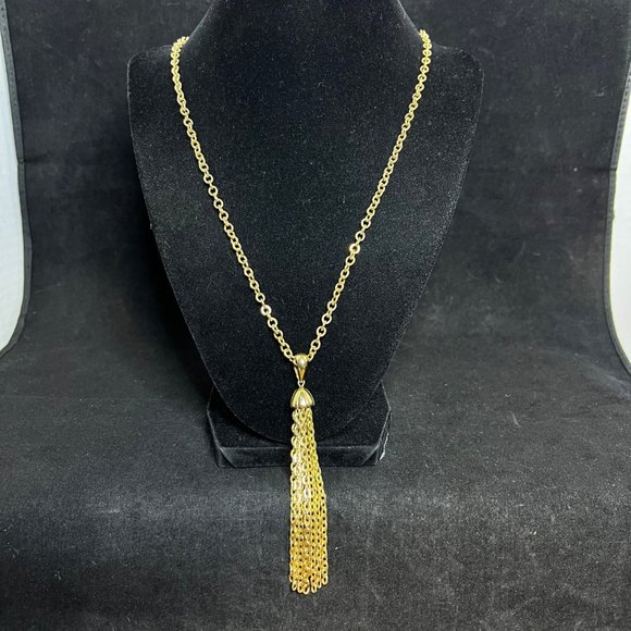 Sarah Coventry Jewelry - Vintage Sarah Coventry Gold Tone Tassel Necklace (3309)